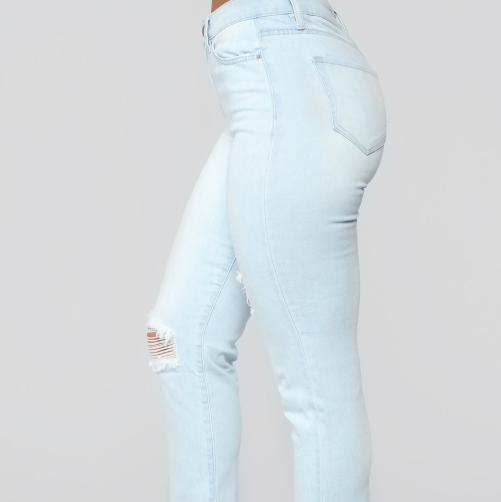 Light blue ripped high waisted jeans - Picture 4 of 4